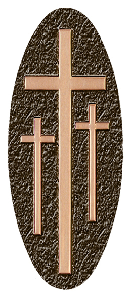 Copper 3 Crosses Bronze Background